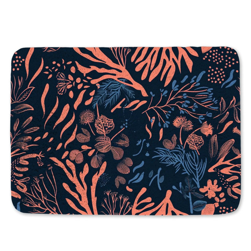 Apolinario Microfiber / Microsuede Non-Slip Bath Mat, 17"W x 24"L