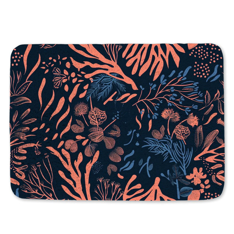 Tapis de salle de bain Tropical Flora, L 17 po x L 24 po
