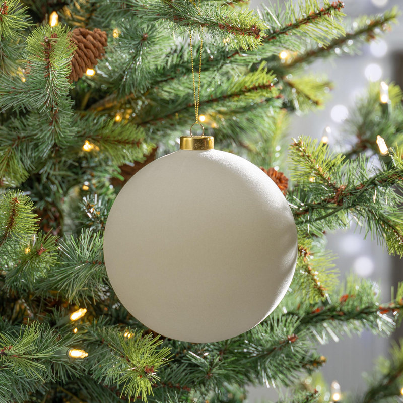 Ornement boule en verre, H 5 po x l 4,75 po x P 4,75 po, Brun