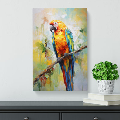 Parrot Impressionism - Wrapped Canvas