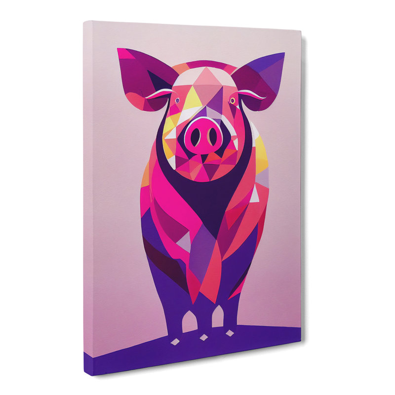 Bacote Pig Abstract - Wrapped Canvas, 60cm H x 40cm W x 3cm D