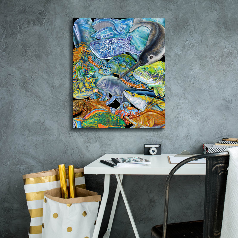 Toile épique «Collage Sea Life» par Tim Jeffs, 20 po x 24 po