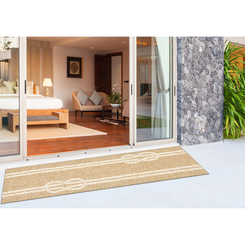 Wooton Performance Hand Tufted Striped Indoor / Outdoor Rug, Runner 2' x 8'
