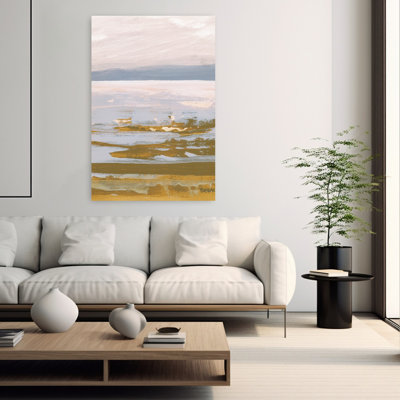 Art contemporain contemporain, paysage de cheval abstrait, océan