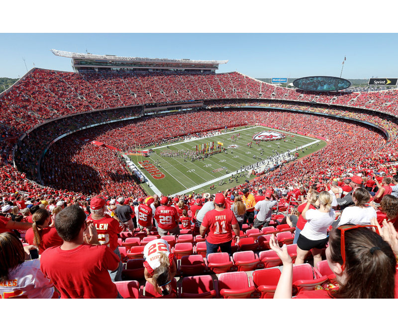 Arrowhead Stadium, H 32 po x l 48 po