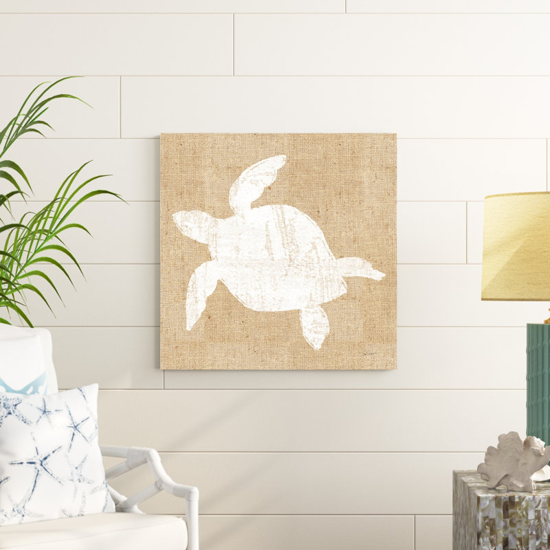 «Driftwood Coast III White Burlap» par Sue Schlabach - peinture sur toile tendue, H 30 po x l 30 po