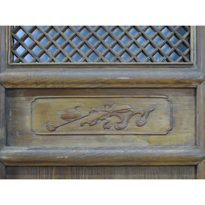 Porte moustiquaire pivotante en bois teinté asiatique