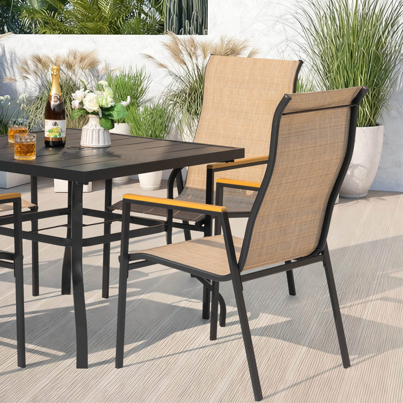 Ensemble de salle à manger 5 pièces pour terrasse avec trou de parasol