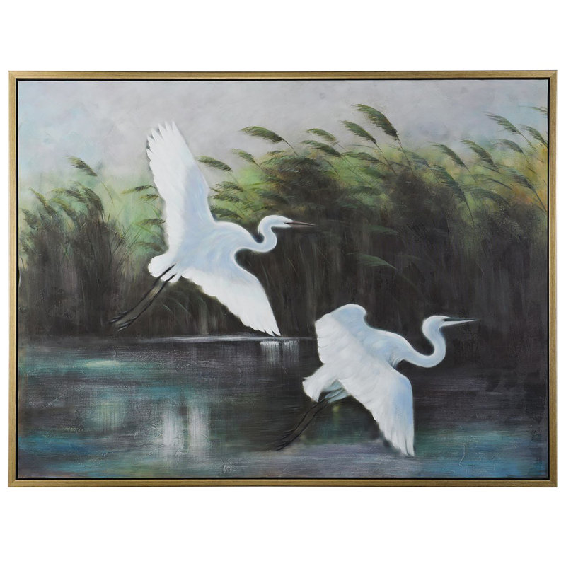 Airborne - Hand Painted On Canvas - Gold Frame