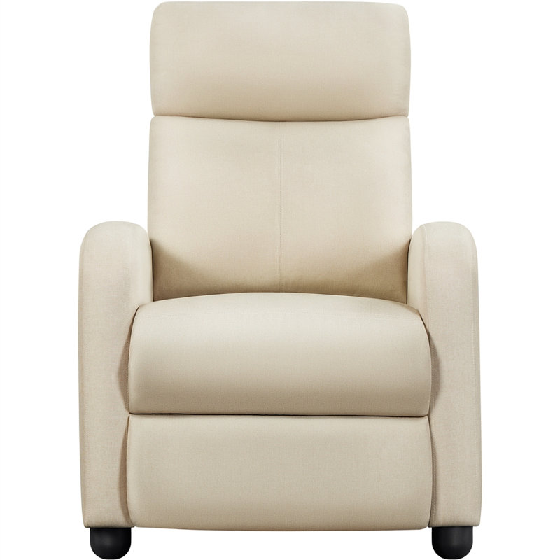 color Manual Glider Recliner with 3 Relaxation Modes, Beige