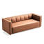 Canapé en polyester à dossier bas capitonné, élégant canapé 3 places pour les salons de style bord de mer et de campagne moderne, largeur de 87 pouces, assemblage facile