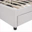 Grand lit plateforme tapissier en lin avec 2 tiroirs Lit gigogne simple TG, aucun sommier nécessaire, beige pour la chambre à coucher