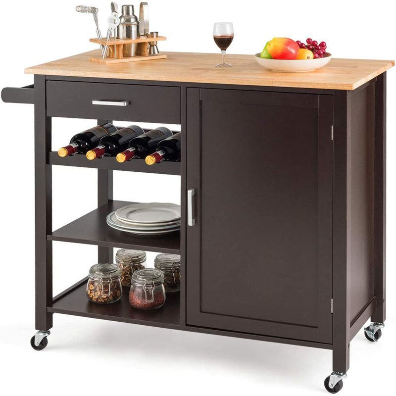 Amissa Wood Kitchen Cart, Brown