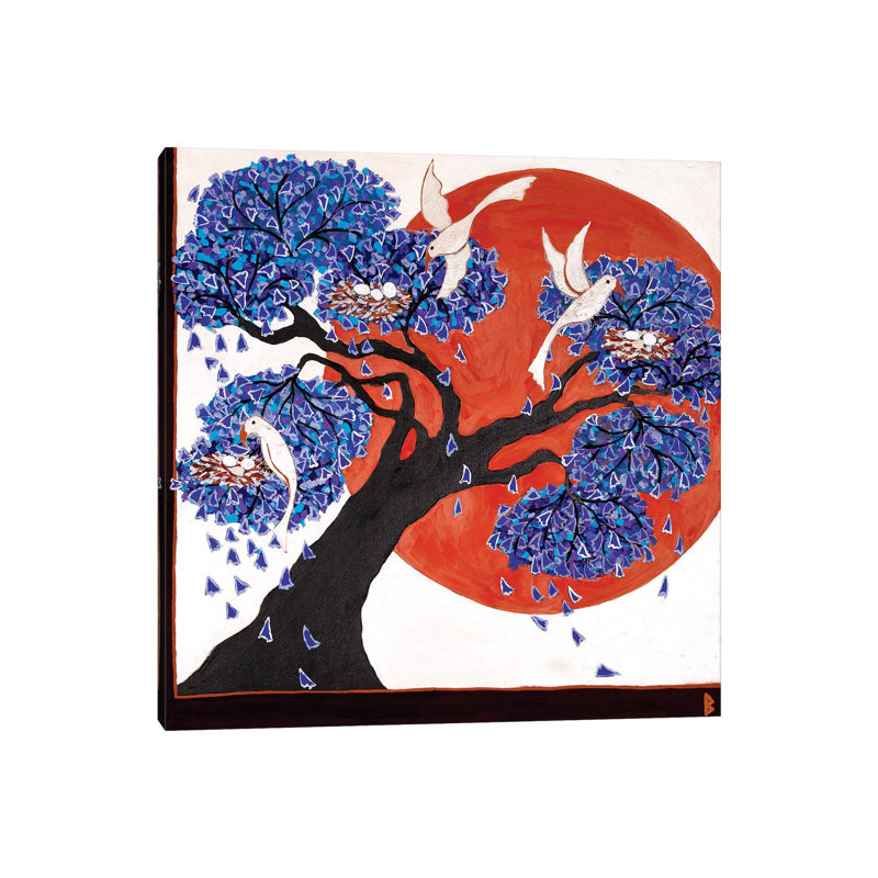 Bird's Nests In A Jacaranda Tree by Berit Bredahl Nielsen - Print on Canvas, Wrapped Canvas, 30.48 cm H x 30.48 cm W