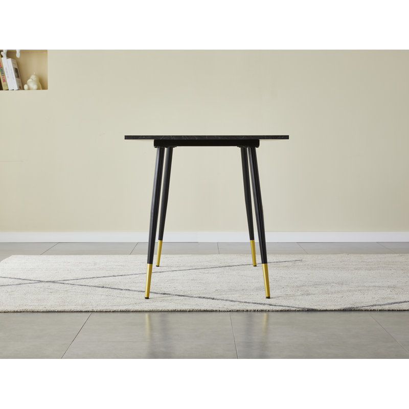 Winser Metal Base Dining Table, Black