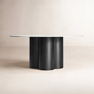 4 Quarter Round Marble Dining Table