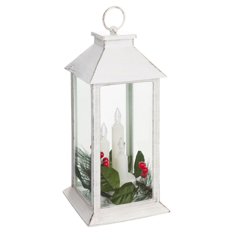 Plastic / Acrylic Lantern with Candle Included, White