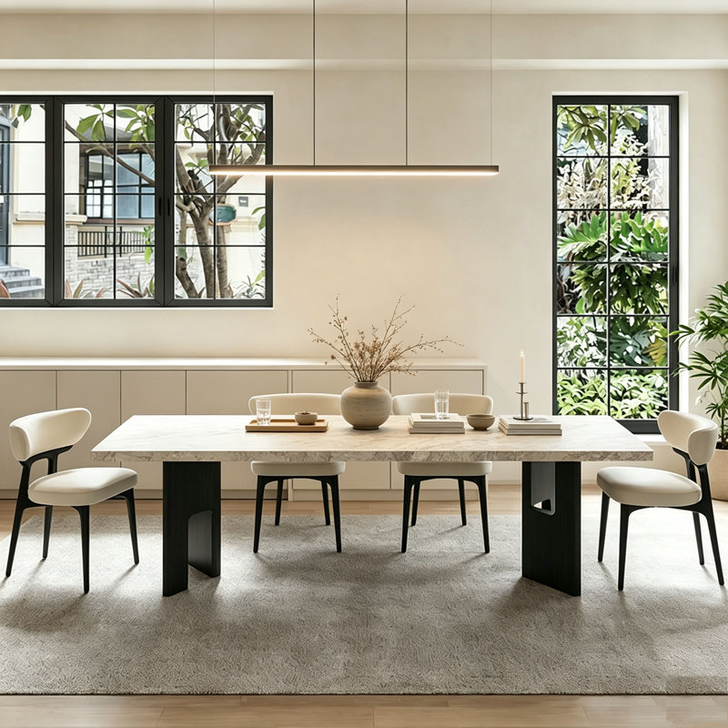 Table frittée de style français Mid-Century, H 29,5 po x l 59,1 po x P 31,5 po
