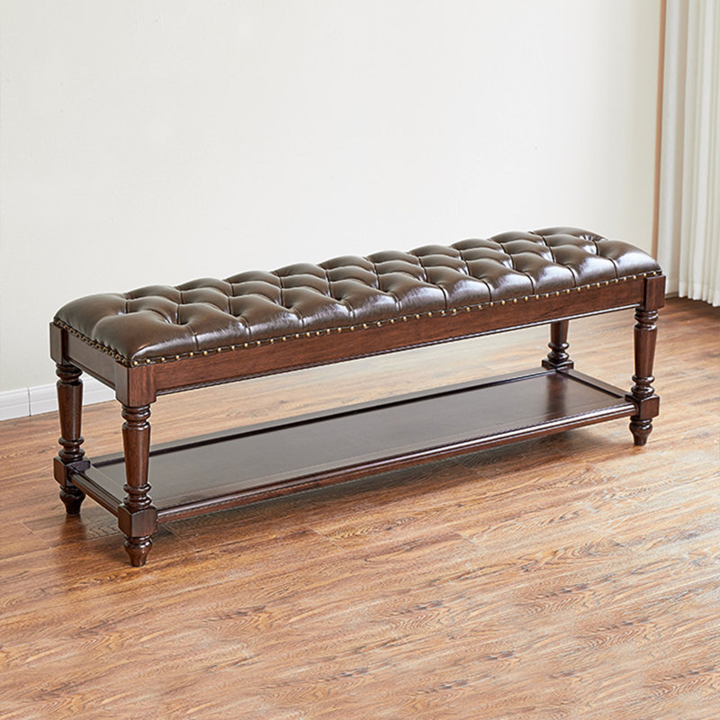Banc de rangement pour chaussures en bois noyer, Brun / Noyer