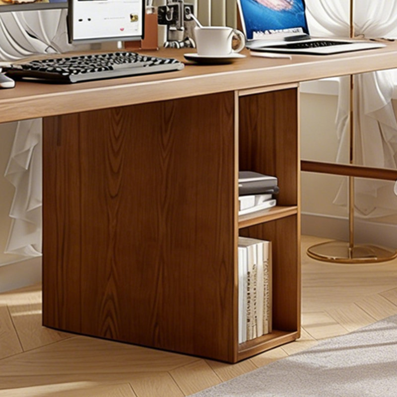 Bureau rectangulaire en bois massif noyer clair, H 29,53 po x l 78,74 po x P 23,62 po