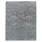 Bristol Henley Wool Floral Area Rug in Silver