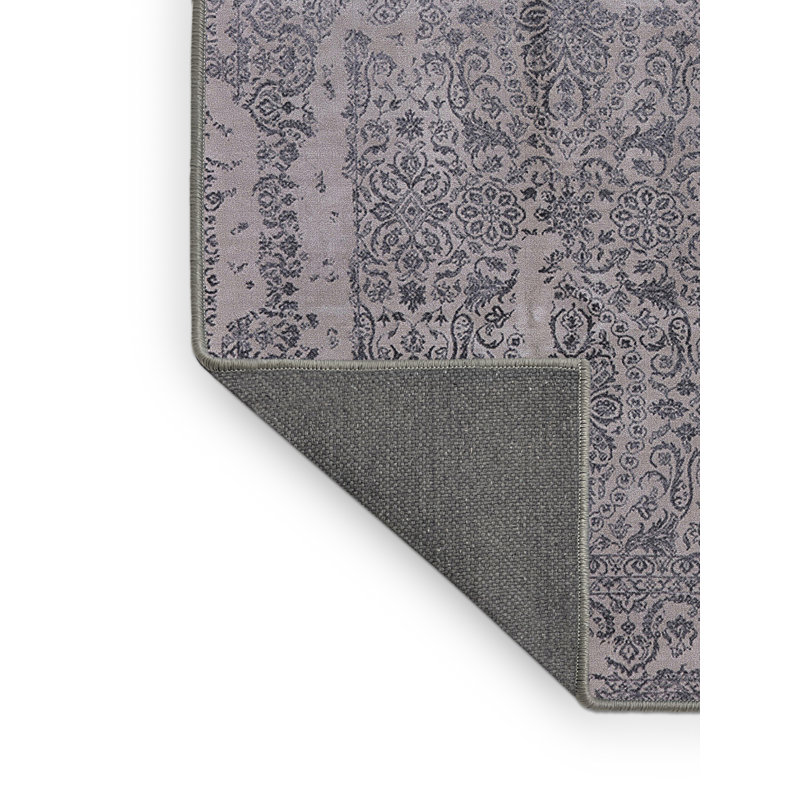 Tapis floral gris / ivoire, Rectangle 7 pi x 9 pi