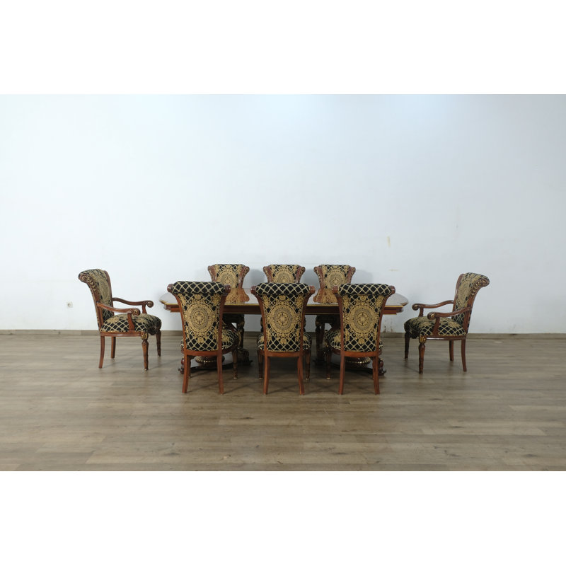 Modigliani 11 - Piece Extendable Dining Set, Black/Gold