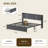 Upholstered King Bed with 2 Drawers and Open Storage Headboard，Platform Bed with Charging Station, No Spring Boxing Needed, Gray-1243594622-1243594619