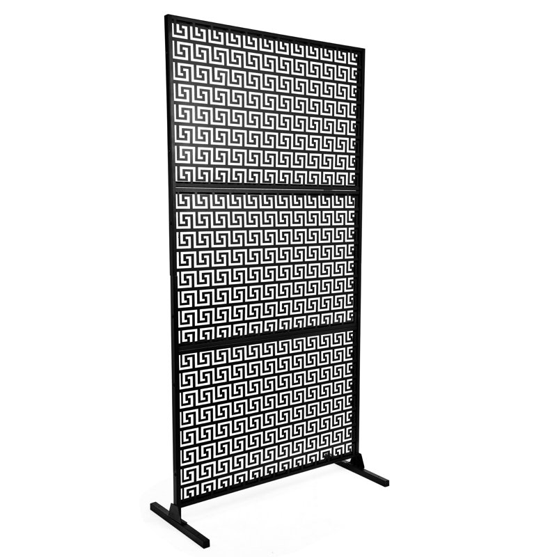 Écran d'intimité pour l'extérieur, écran d'intimité en métal 6 pi avec élégant motif d'intimité en acier galvanisé