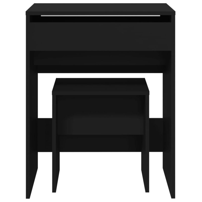 Dressing Table with Mirror, Black