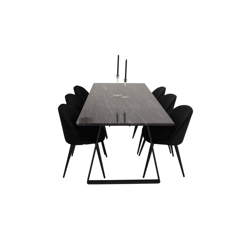 Mabel Dining Set, Black, Black, Black