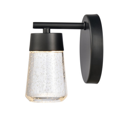 Éclairage pour meuble-lavabo 1 lumière de 5 po de large Jergen - noir mat