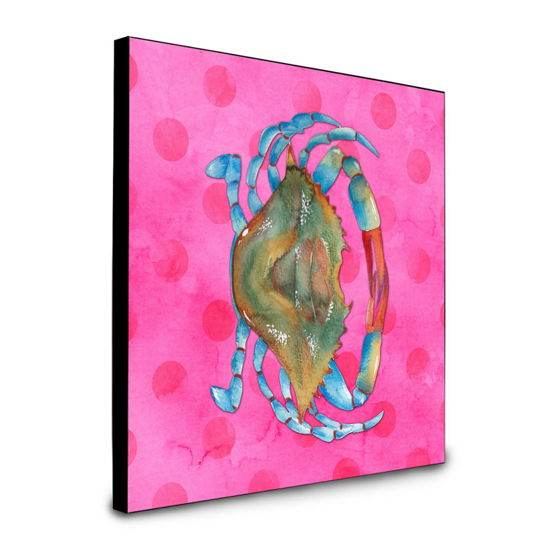 Art encadré polkadot crab Chalfield, Rose