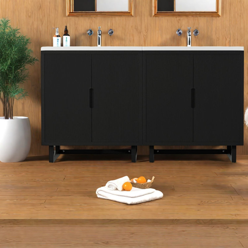 Rangement de meuble-lavabo moderne noir