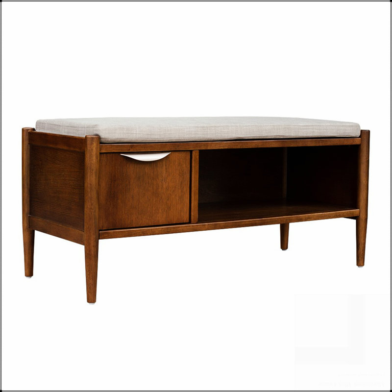 Banc d'appoint avec rangement et coussin rembourré