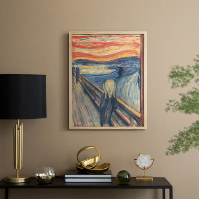 «Vintage Abstract Print», reproduction encadrée en bois massif
