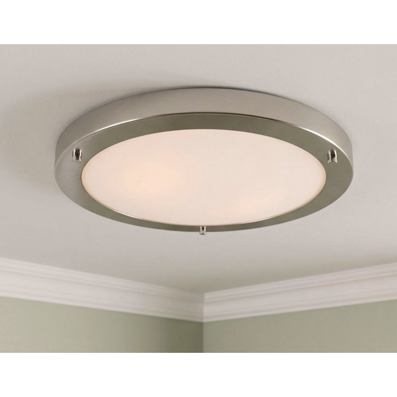 Rondo Flush Mount, E27, Brushed Steel