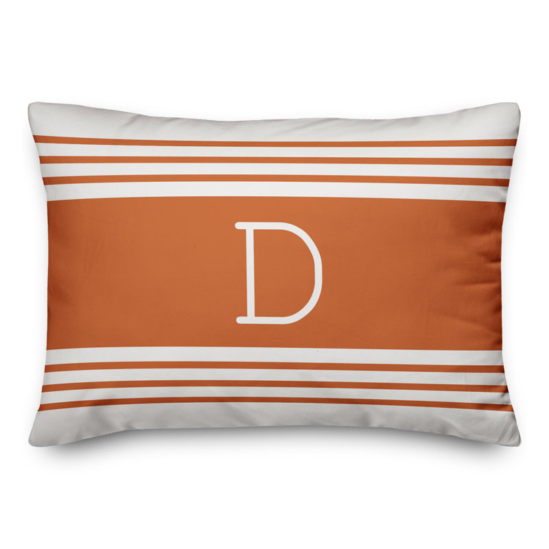 Striped Throw Pillow, D, Orange