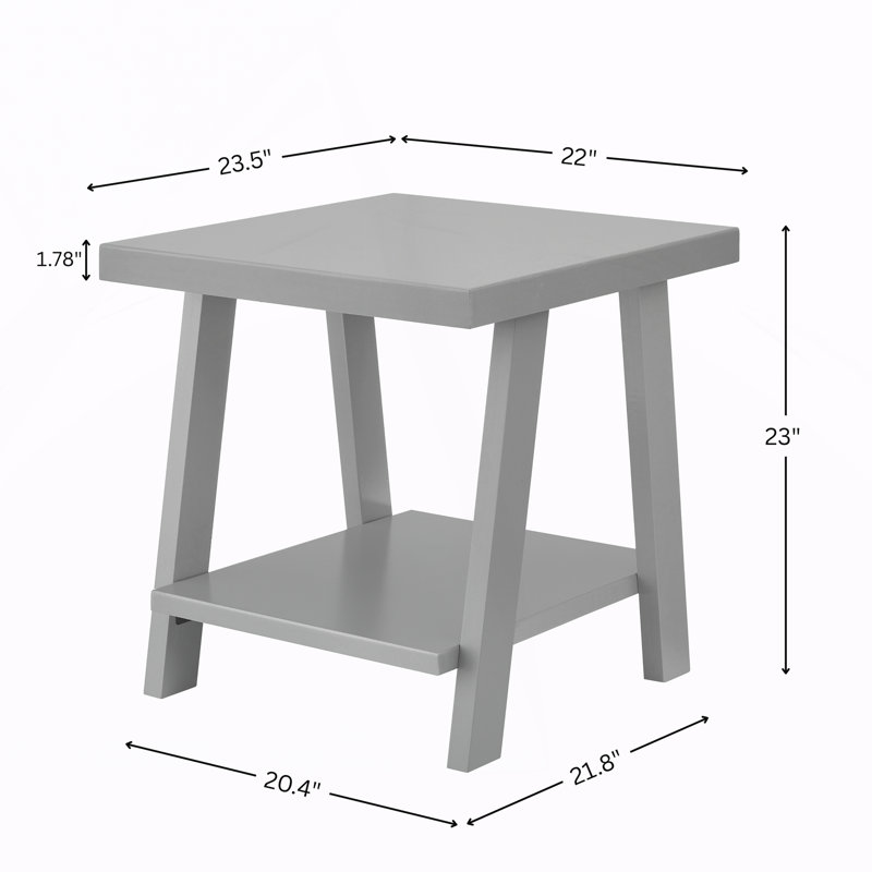 Table de bout avec tablette Contemporary, Gray, Gray, Gray