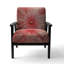 Fauteuil d'appoint rembourré rose Mid-Century