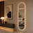 65" × 18" Capsule‑Shaped Wall‑Mounted Full‑Length Mirror, Black Frame & Dimmable LED Lighting