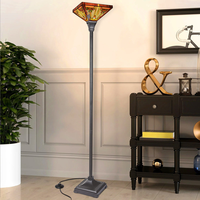 Anuar 70'' Blackish Bronze Traditional Floor Lamp, Amber