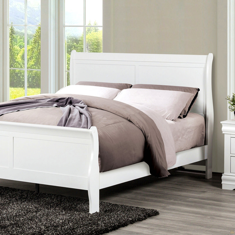 Mobilier de chambre à coucher grand lit 1 pièce, Grand lit, Blanc