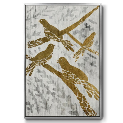 «Four Calling Birds - Gold Leaf Holiday», reproduction sur toile
