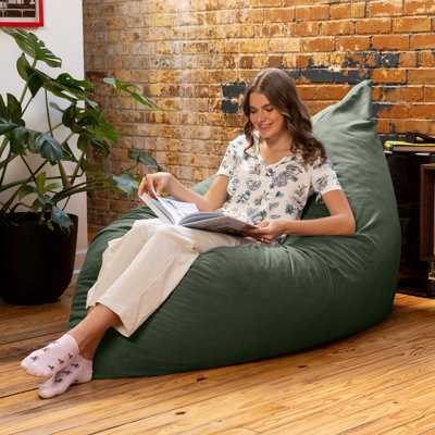 Pillow Saxx 5.5-Foot Décor Bean Bag Giant Floor Pillow Lounge, Lush Velvet by Trule