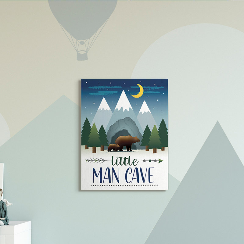 «Alei Little Man», signe de la grotte, ours marchant dans les montagnes, art, Toile tendue, H 30 po x l 24 po x P 1,5 po