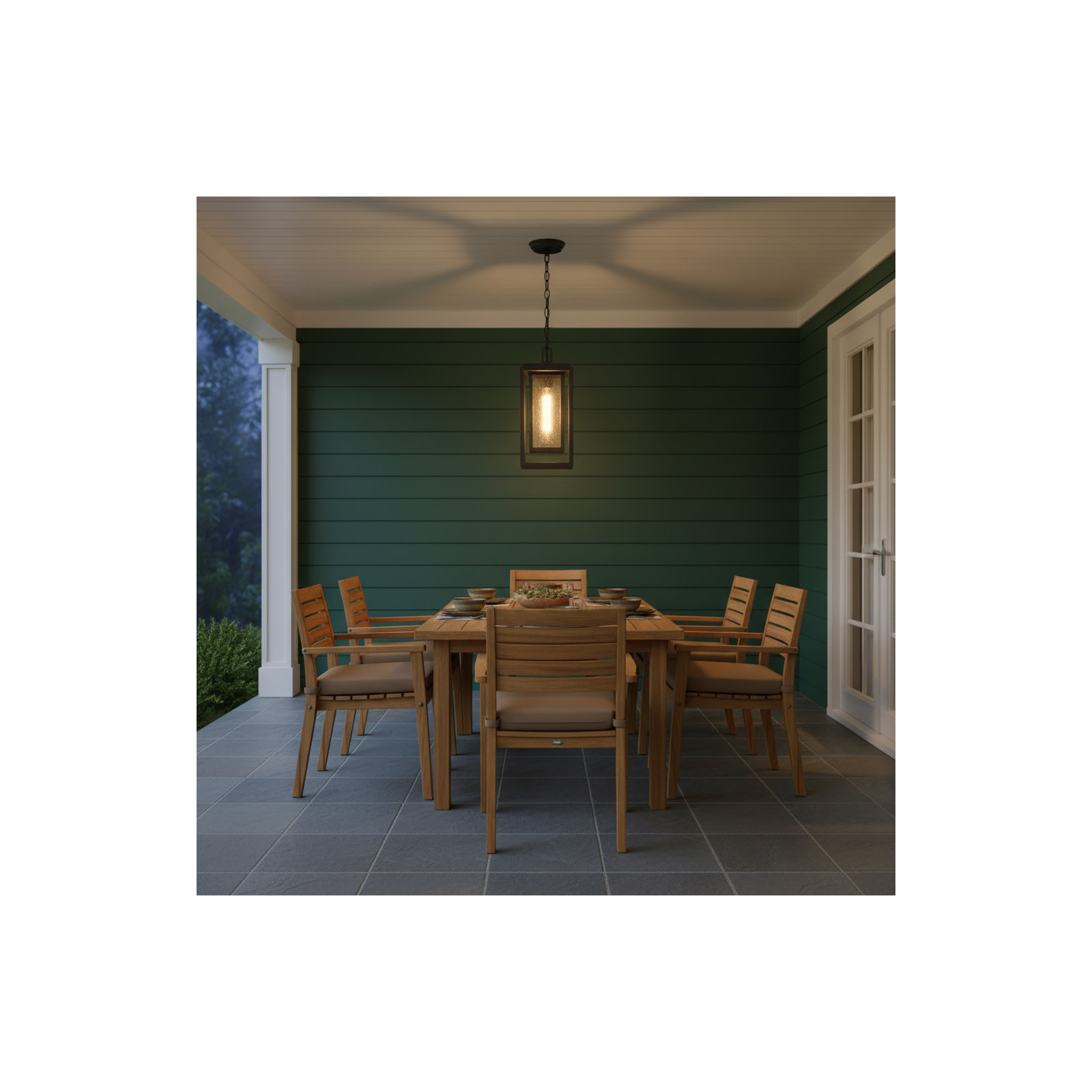 Natalina Outdoor Hanging Lantern, Oil Rubbed Bronze