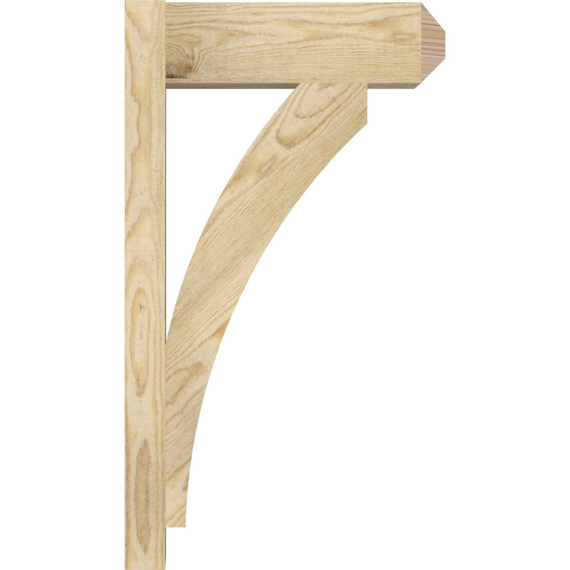 Thorton Craftsman Rustic Wood Outlooker, 8" W Douglas Fir (Rough Sawn),  16" D x 28" H 