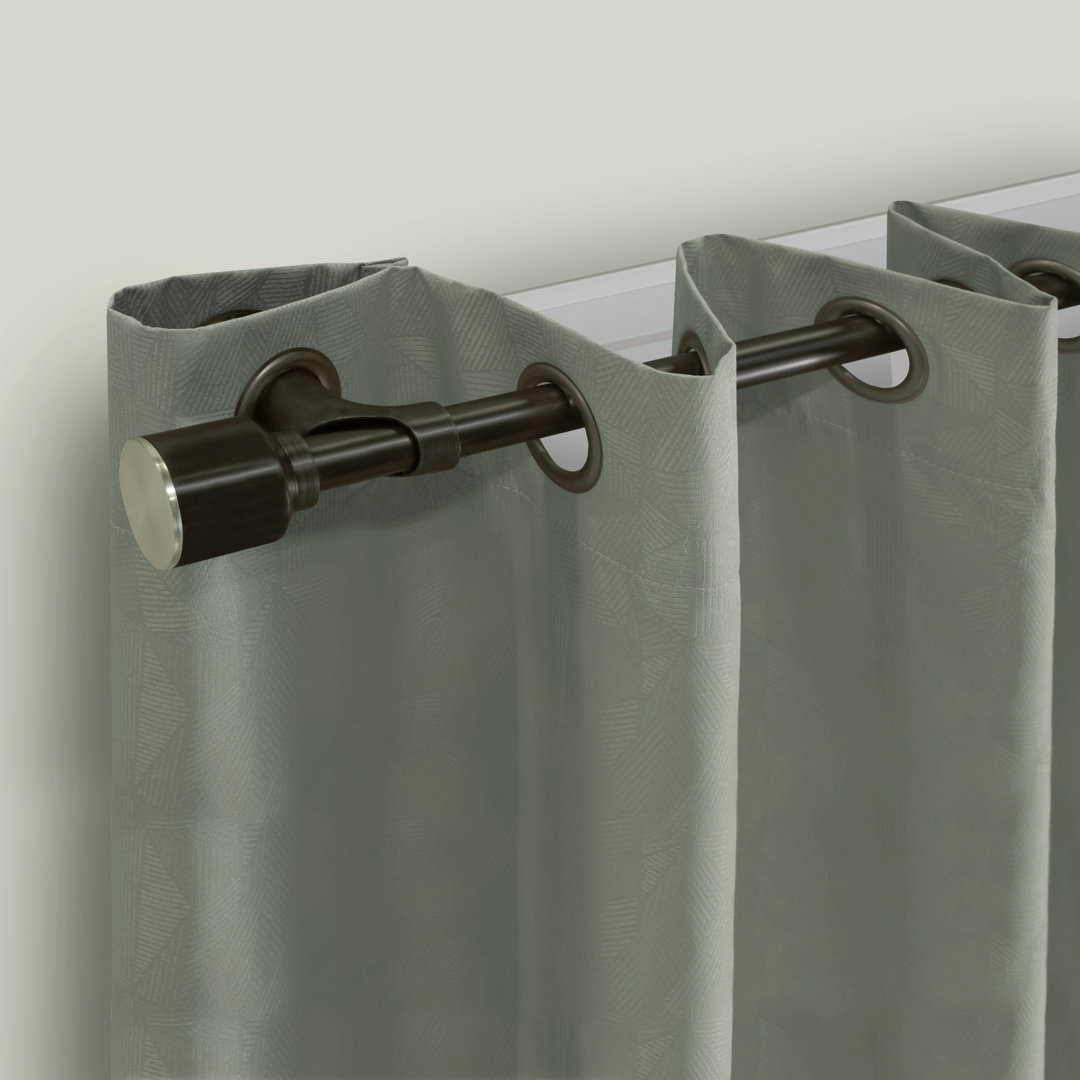 Blackout Rod Aluminum Adjustable Bay Window Single Curtain Rod Commonwealth Home Fashions 