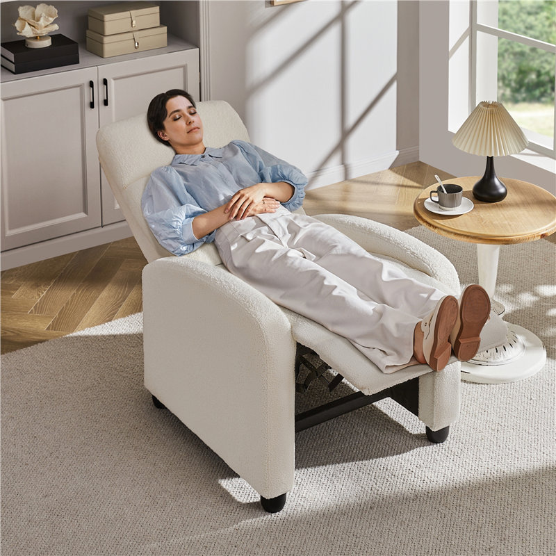 Manual-Push Back Recliner, Ivory